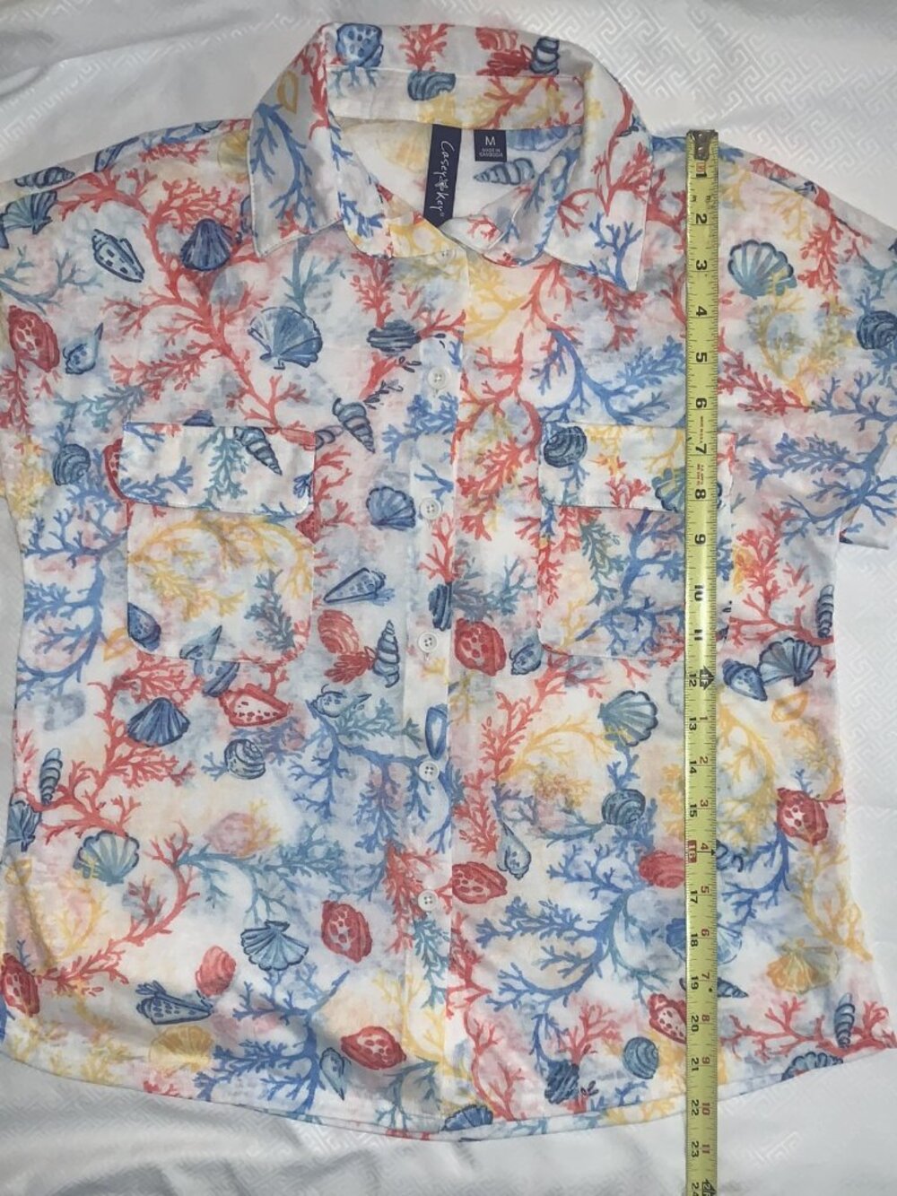 Casey Key Button-up Shirt Women's size M -Comfortably Soft- Pre-owned Excellent - Picture 4 of 7
